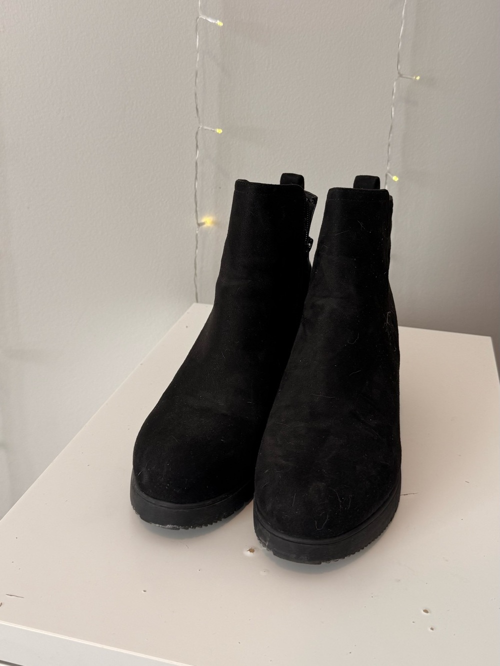 Dream Pairs Black Chunky Heel Ankle Boots Size 11
